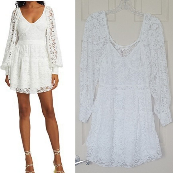 LoveShackFancy Alela Embroidered Lace Mini Dress Size 6 - Picture 11 of 12